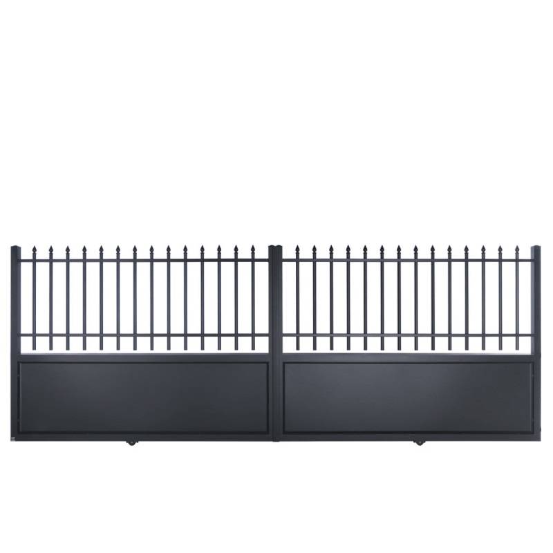 portail droit semi-ajouré style fer forgé dans le Var