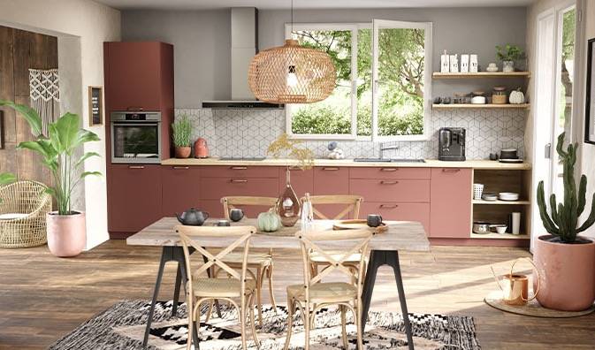 Conception et montage de cuisine en L de couleur à Toulon 83000