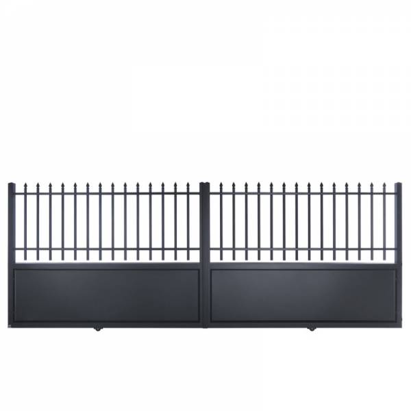 portail droit semi-ajouré style fer forgé dans le Var