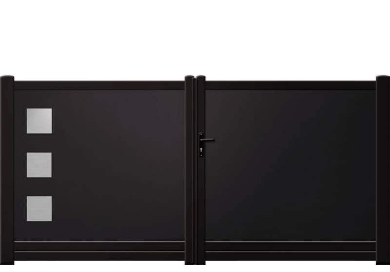 portail plein inserts inox dans le 83